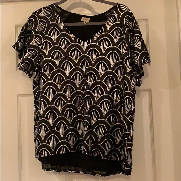 Cremieux sequined v-neck Top - Picture 5 of 8